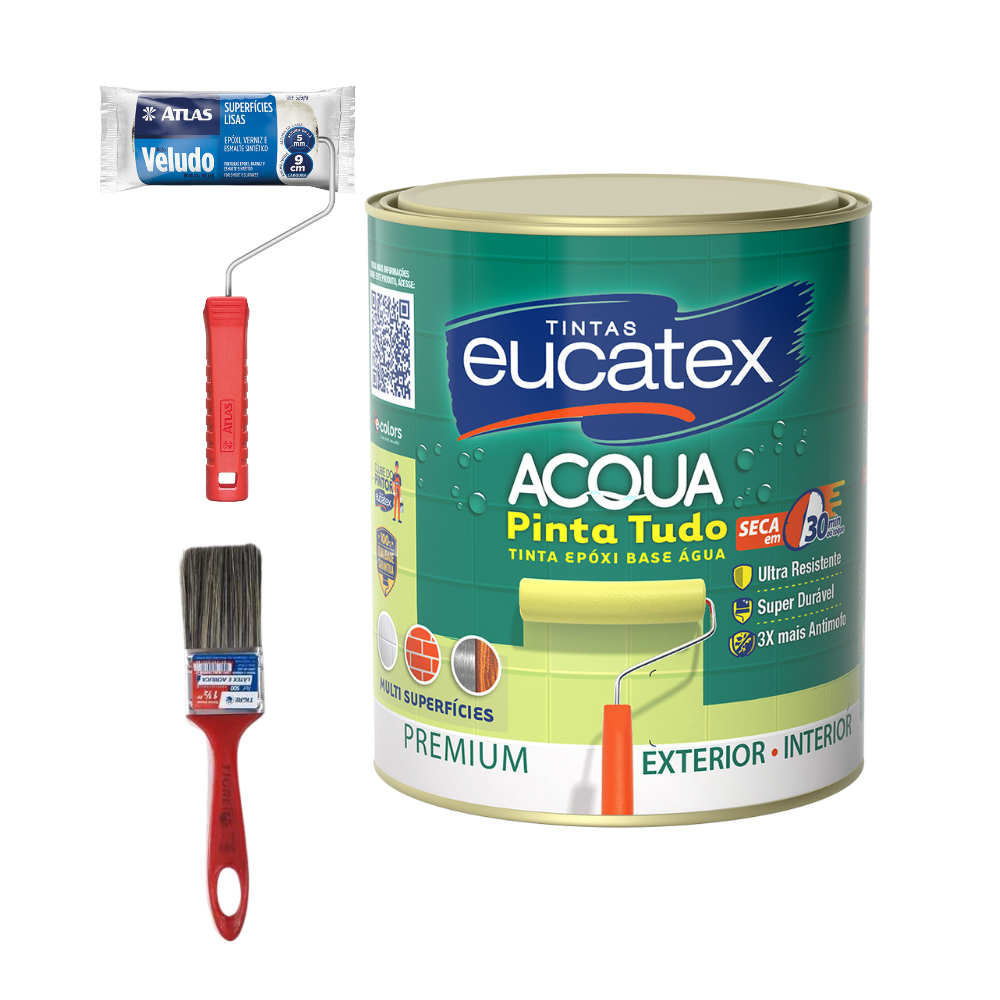 Tinta Epoxi Branca Para Pintar Azulejo 900ml + Pincel + Rolo Pinta Tudo em Oferta na Shopee