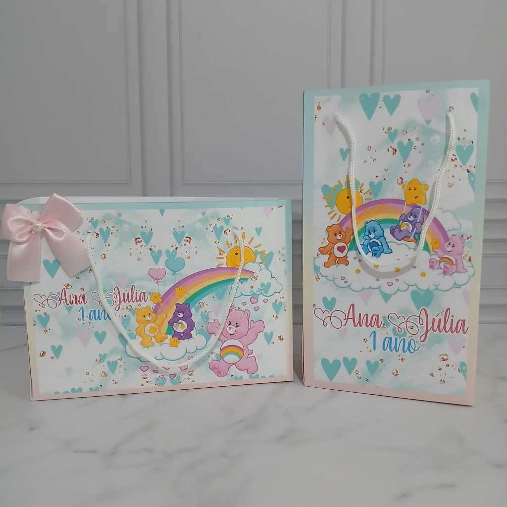 Sacolinha Personalizada Ursinhos Carinhosos Pegue e Monte Maleta - Lembrancinhas Festa Aniversário