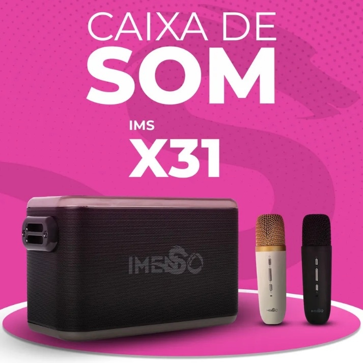 Caixa De Som Bluetooth Imenso X31 80w Ipx4 Com 2 Microfones festa RGB à prova d'água, primeira escolha IMENSO X31