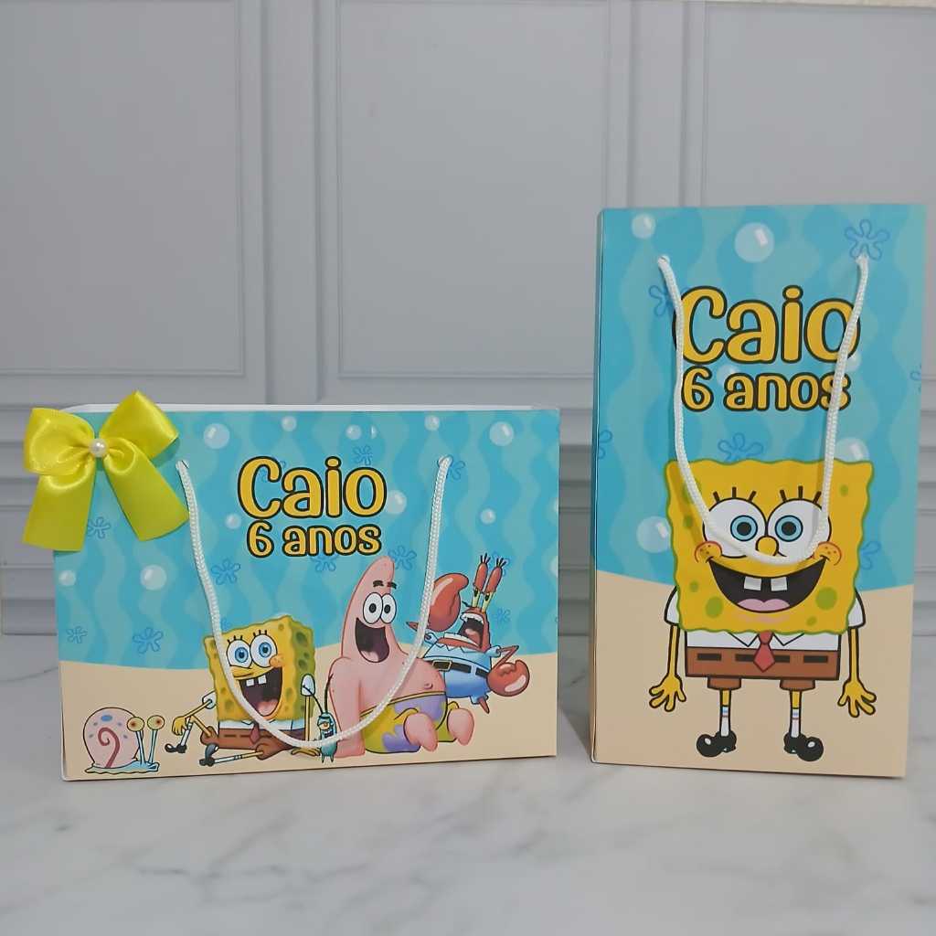 Sacolinha Personalizada Bob Esponja - Pegue e Monte - Maleta  Lembrancinhas Festa Aniversário