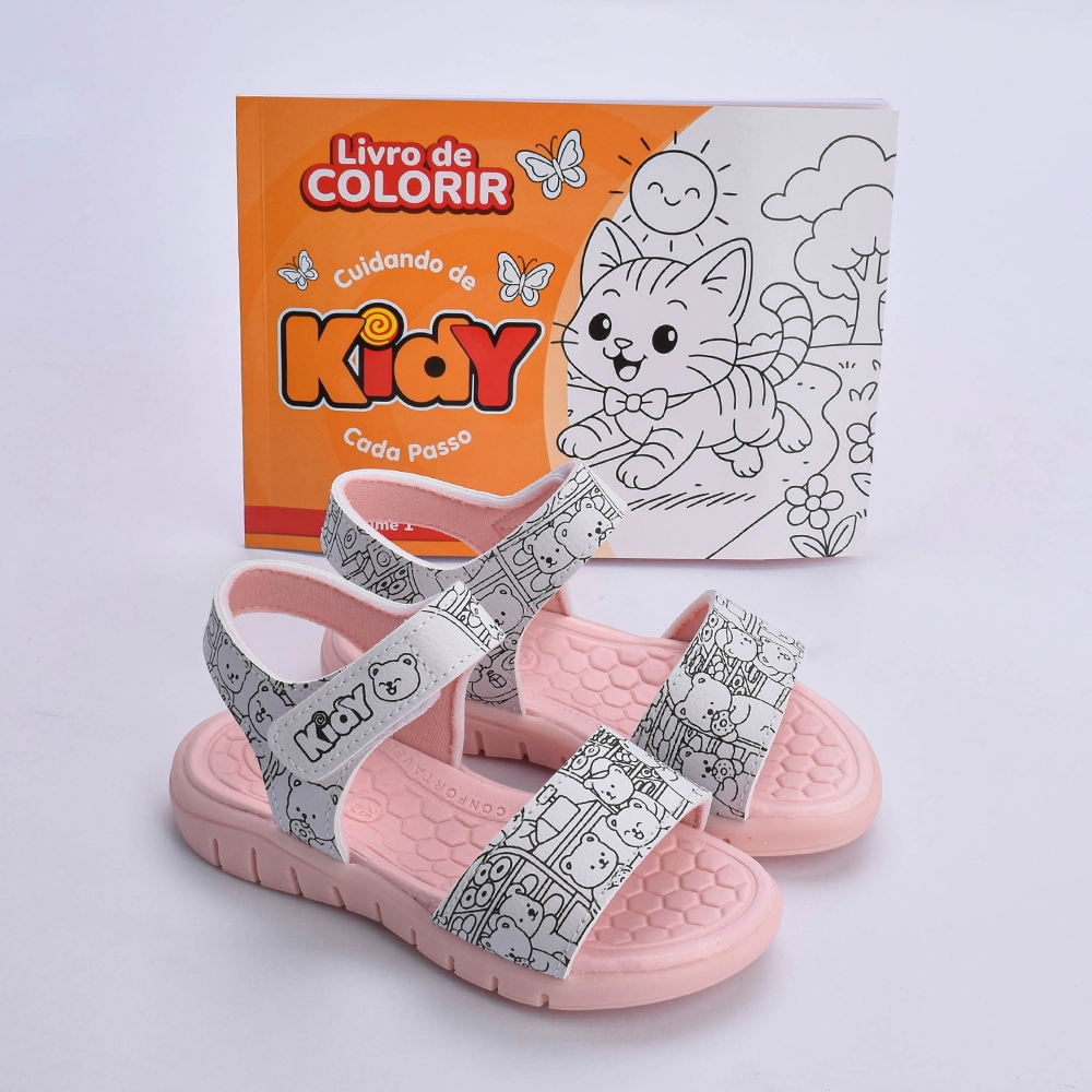 Sandália Infantil Toys  Kidy Goods Original Rose Livro Colorir Lançamento Diversão Conforto Anatômica em Oferta na Shopee