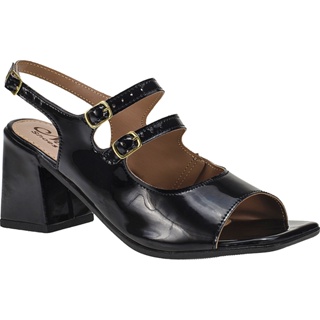 Sandália Ágata Sapato Feminino Scarpin Bico Quadrado Aberto 3 Fivelas Salto Bloco Alto Naty Shoes em Oferta na Shopee