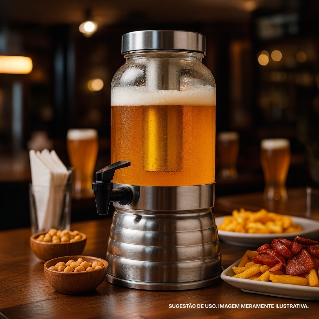 Suqueira C/ Porta Gelo 3,25 Litros Polida Alumínio e Vidro em Oferta na Shopee