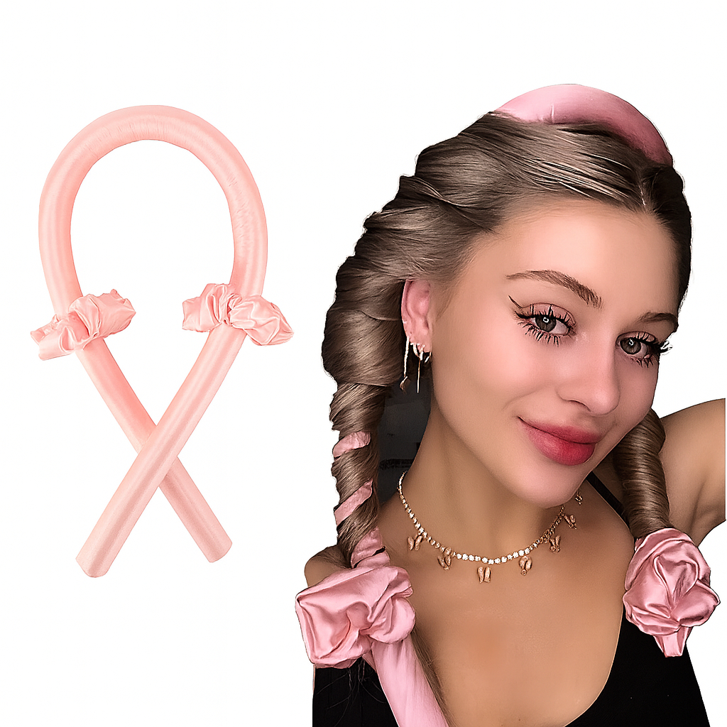 Fita Cetim De Ondulação Modelador De Cabelo Heatless Curls + xuxinhas