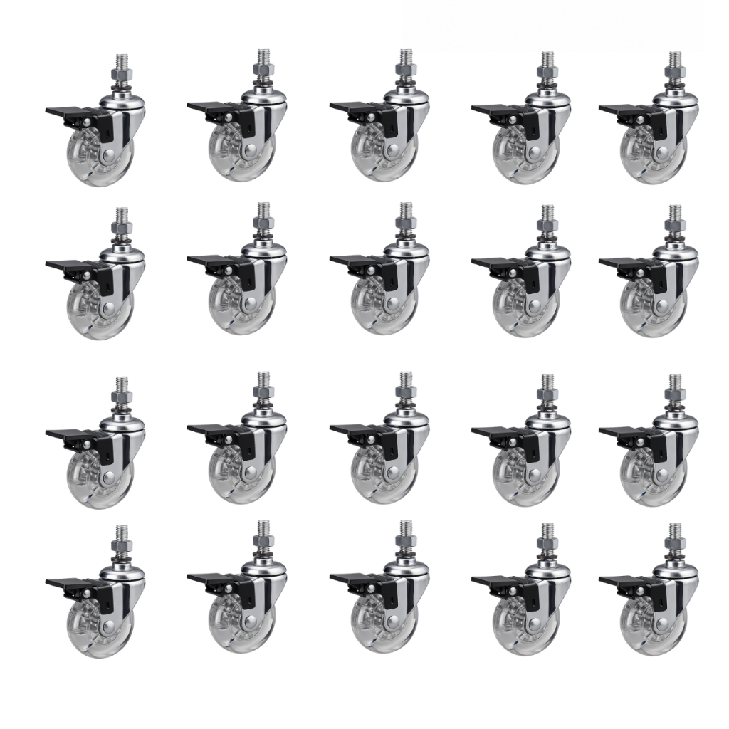 Kit 20 Rodinhas Giratórias Pallet Moveis Reforçada - Suporta até 70kg Por Peça
