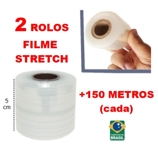 Fita enxertia 2 ROLOS  Filme Stretch 5cm - 150 Metros (cada) enxertia, estética, embalar etc.. em Oferta na Shopee