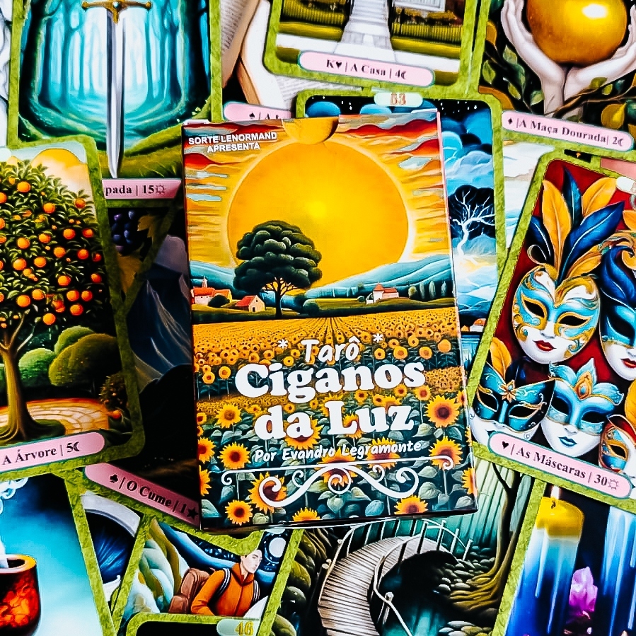 Tarô "Ciganos da Luz" Lenormand - Baralho Cigano com Cartas Extras