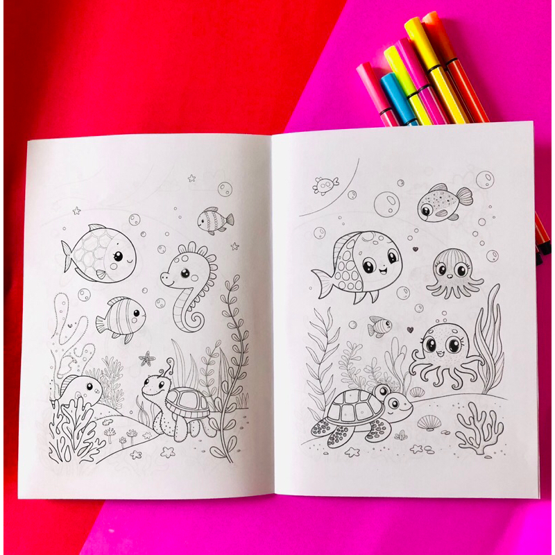 livro de colorir tema fundo do mar-livro de colorir personalizado-livrinho personalizado-livro de colorir p lembracinha