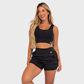 Conjunto Fitness Feminino Curto Top Short Bolso 3d Tarelles em Oferta na Shopee