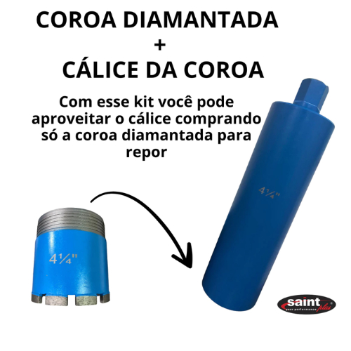 Broca Serra Copo Coroa Diamantada Azul Perfuratriz - Rosca 1.1/4 - Escolha Seu Tamanho