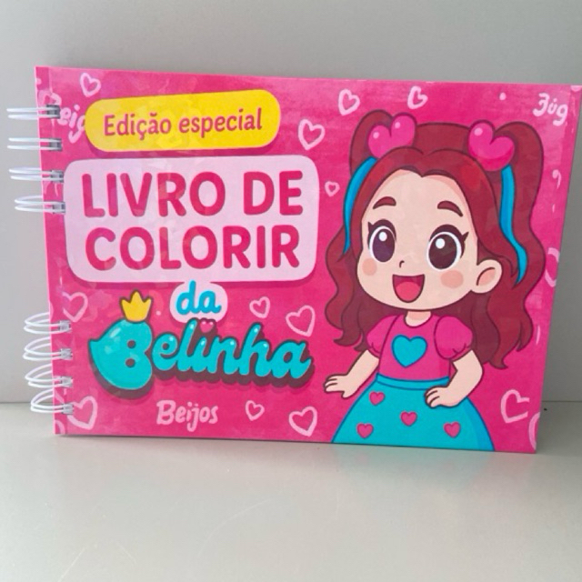 BELINHA Livro de Colorir Belinha tamanho A5 Capa Dura e holográfica e papel 180g