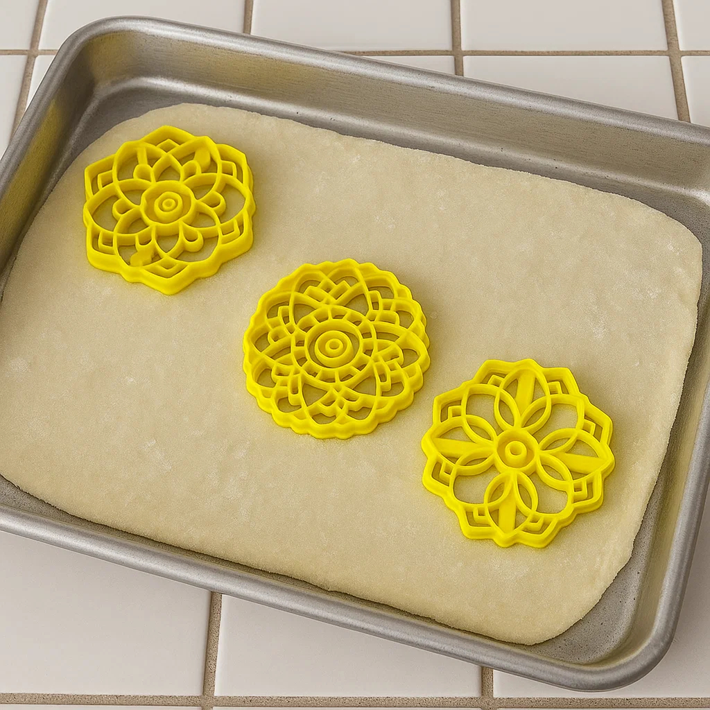 Kit 3 Cortadores Mandala Bolacha Confeitaria Doce Biscoito Criativo Tema Festa Decoração Presente Artesanal Moldes Forma