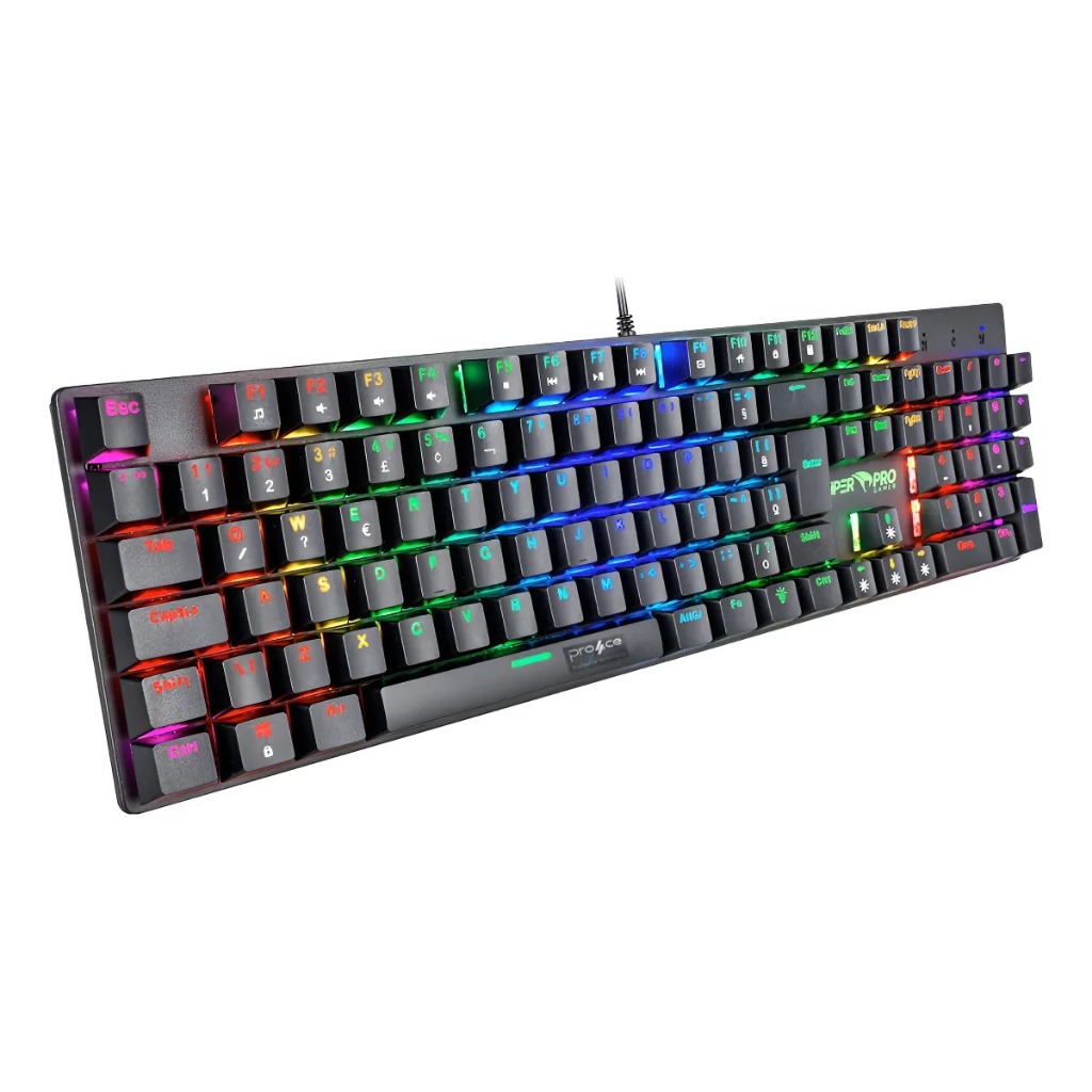 Teclado Gamer Mecânico Viper Pro Mamba Switch Vermelho – RGB, USB, ABNT2, Alto Desempenho