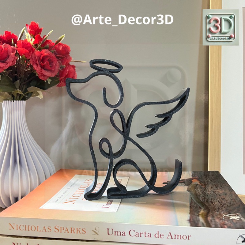 Cachorro Anjo Estatueta Minimalista Memorial Pet Amigo Eterno Lembrança Enfeite Decorativo Homenagem em Oferta na Shopee