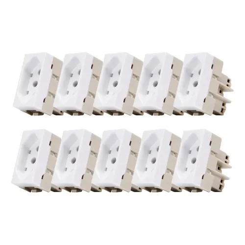 Kit 10 Módulos Tomada 2P+T 20A 250V Sleek Margirius 16048 em Oferta na Shopee