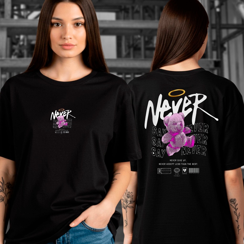 Camiseta Oversized Feminina Blusão de Algodão T-shirt Streetwear Estampada e Estilosa
