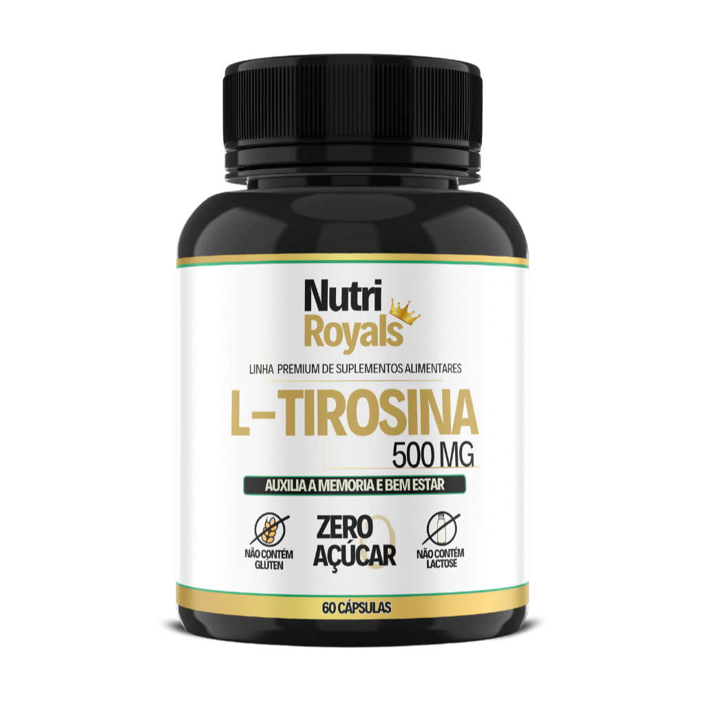 L Tirosina 500 MG 60 Cápsulas - Nutri Royals em Oferta na Shopee