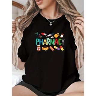 CAMISETA BASICA FEMININA ALGODÃO PREMIUM PROFISSÃO - ESTAMPA FARMACIA