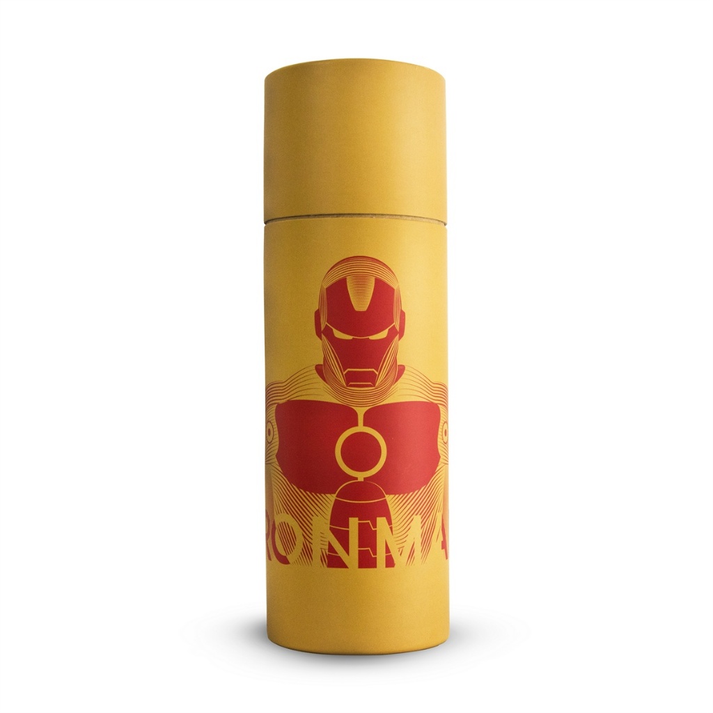 Garrafa Térmica Marvel Homem De Ferro 750ml Inox Dourada Tampa Vedada · foto 2