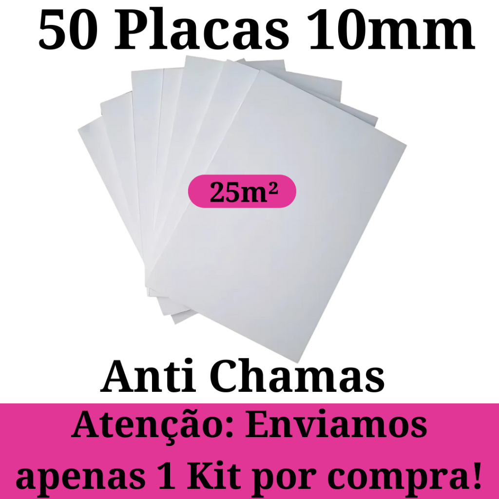 50 Placas de Isopor Eps Antichamas Isolamento Termico 1000x500x10mm