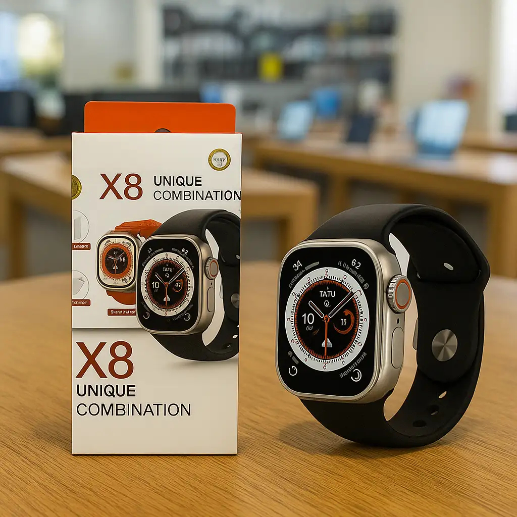 Kit X8 Completo Smartwatch Ultra + Power Bank + Fones