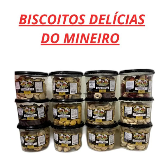 12 Potes de Biscoito amanteigado Delicia Mineira - 400g em Oferta na Shopee