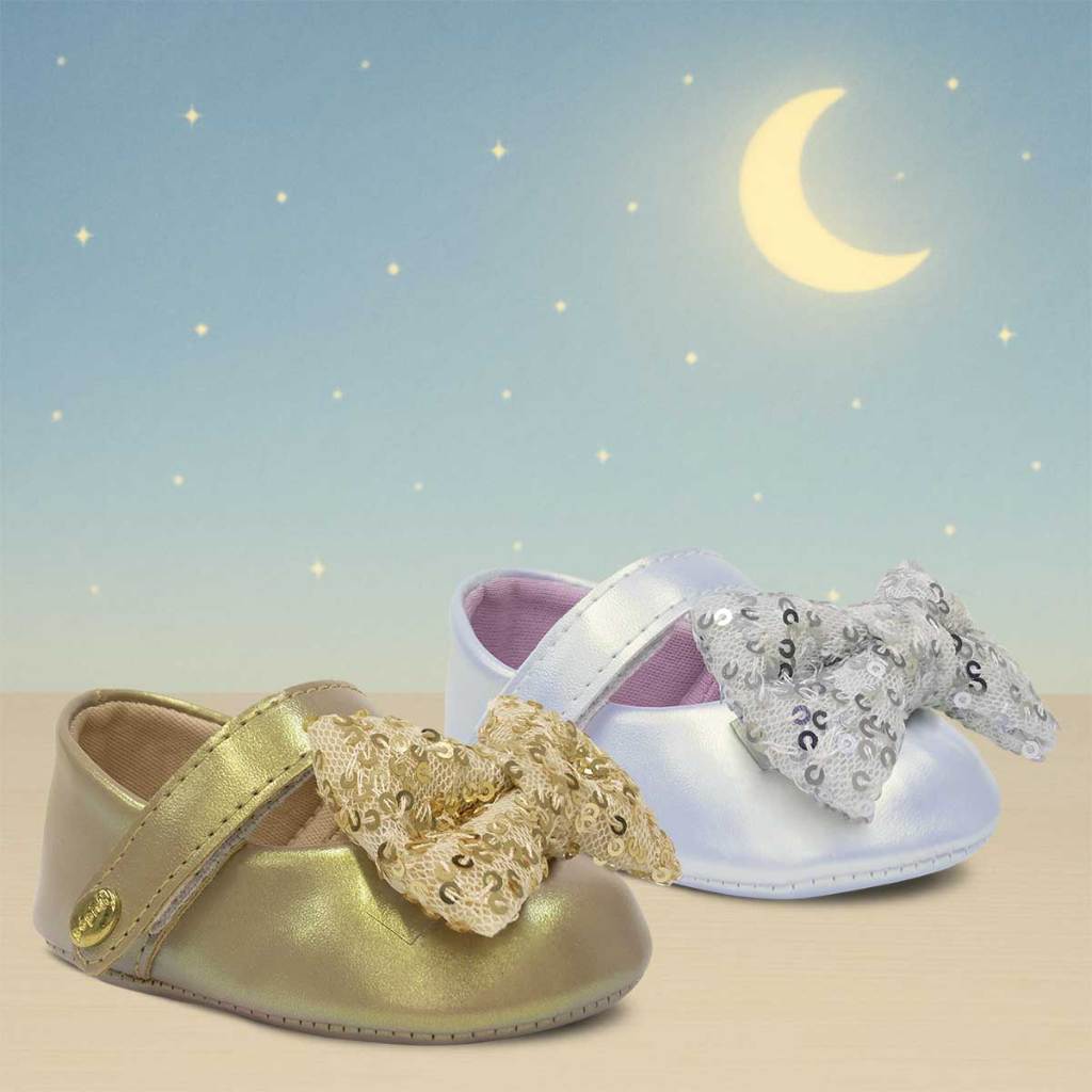 Sapatilha Bebê Menina N°13ao18 Laço Tule Princesa 01.42