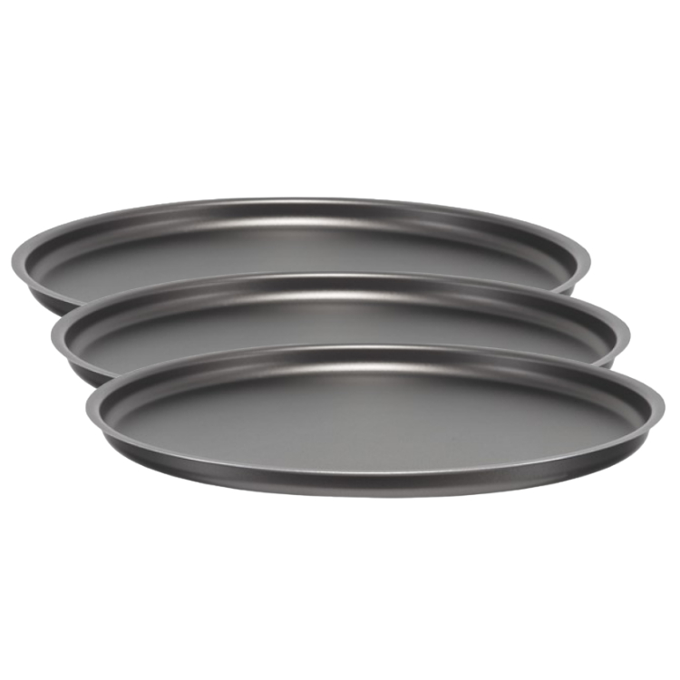 Forma de Pizza Redonda Grande Antiaderente 32cm 1/2/3 Pçs Tabuleiro Forno Assadeira Resistente