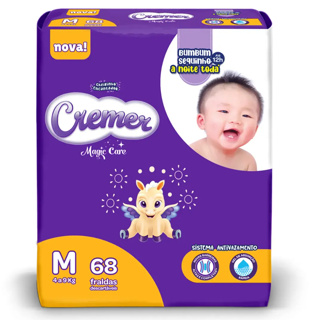 Fralda Cremer Hiper M 68 Unidades em Oferta na Shopee