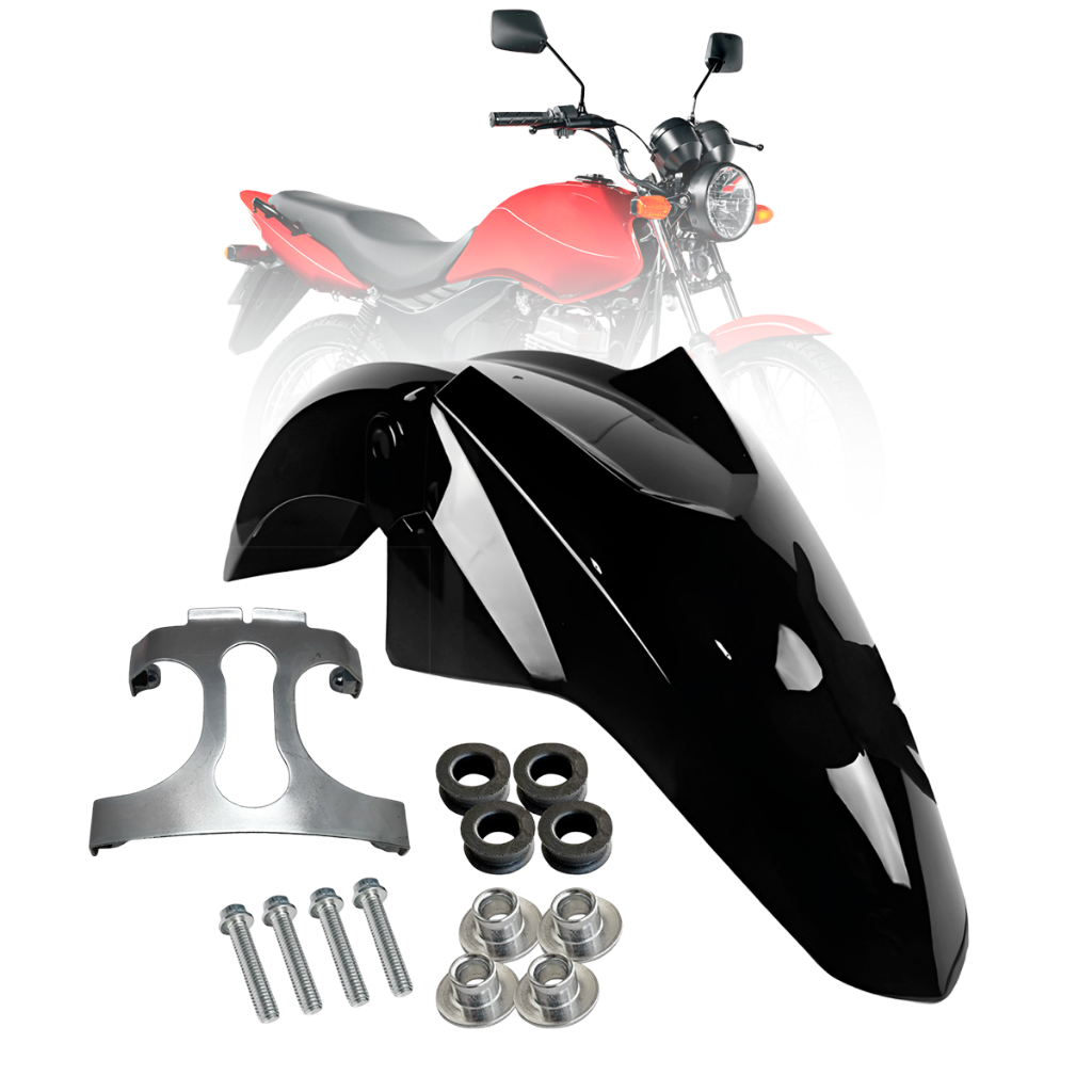 Kit Paralama Cg Titan Fan Start Cargo 125 150 160 2014 2015 a 2024 Preto Vermelho Branco Azul + Suporte Parafusos Aranha