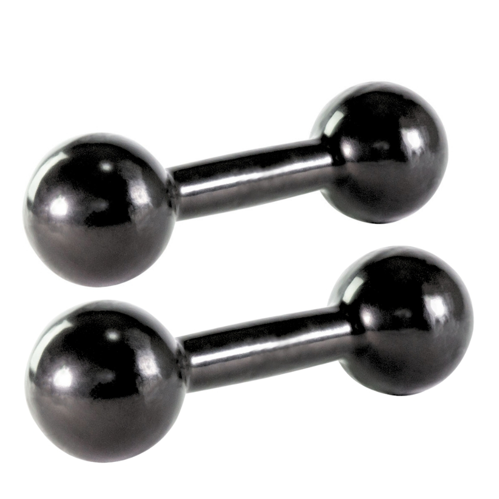 Kit 2 Halter Bola Emborrachado 1kg Preto