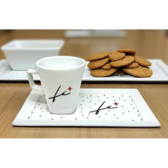 Conjunto Xícara c/ Pires Plateau 200 ml Personalizado Kit Caneca c/ Pires