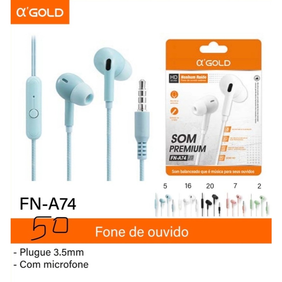 Fone de Ouvido Estéreo Com Fio Som Premium FN-A74 em Oferta na Shopee