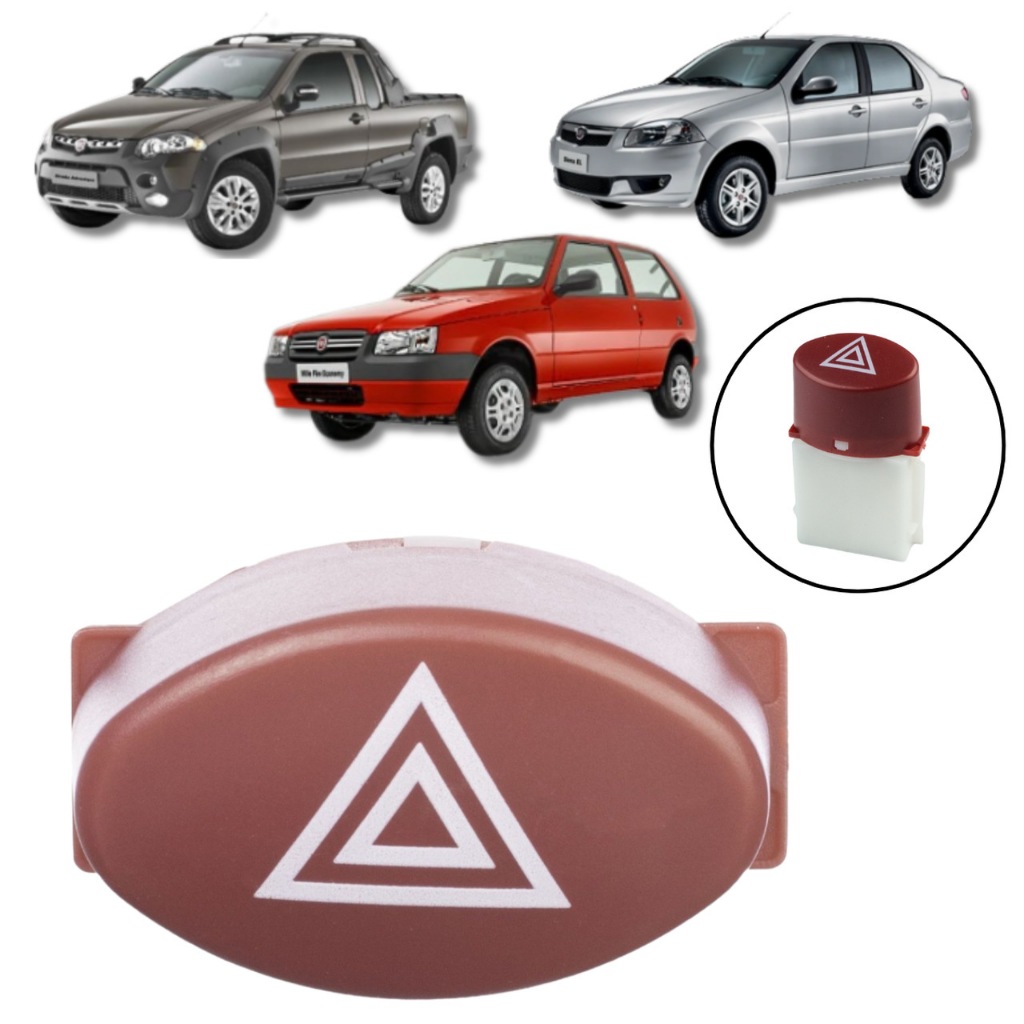 BOTÃO PISCA ALERTA INTERRUPTOR FIAT UNO MILLE 2009/2013 STRADA PALIO SIENA em Oferta na Shopee