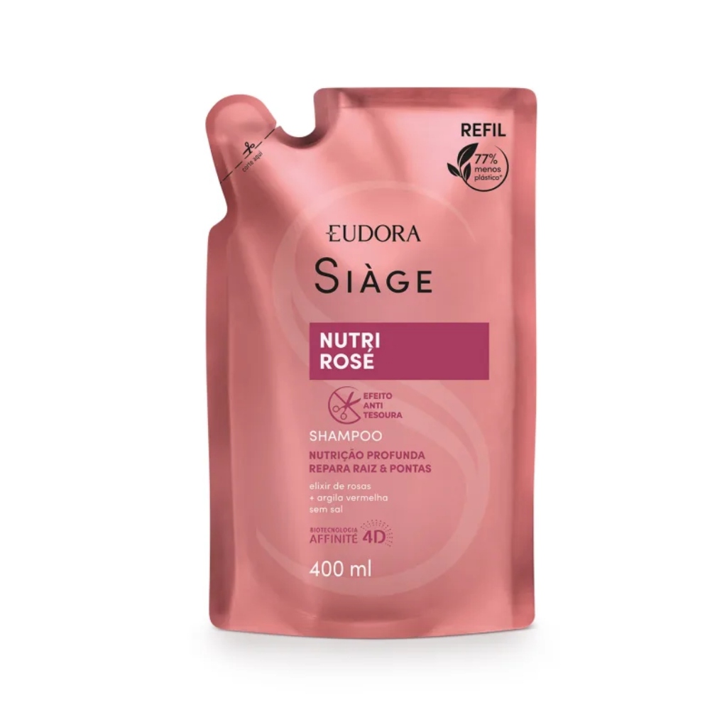 Refil Shampoo Eudora Siàge Nutri Rosé 400ml