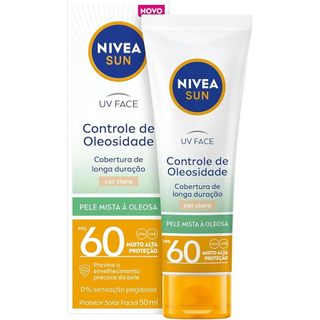 NIVEA SUN Protetor Solar UV Face Controle de Oleosidade Cor Clara FPS 60 50ml