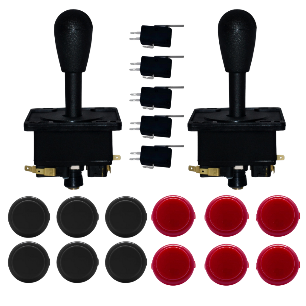 Kit 12 Botões Sanwa 2 Comando Joystick Arcade Fliperama Matic