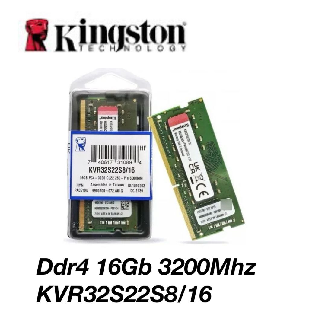 MEMÓRIA RAM DDR4  16GB  3200MHZ KINGSTON NOTEBOOK