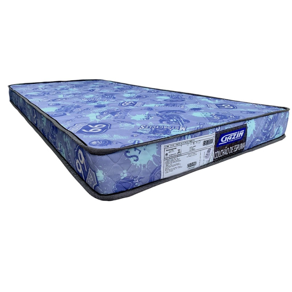 Colchão Espuma Solteiro D20 GAZIN SONOLAR 78x188x12cm ALTA DURABILIDADE 100% ESPUMA INMETRO