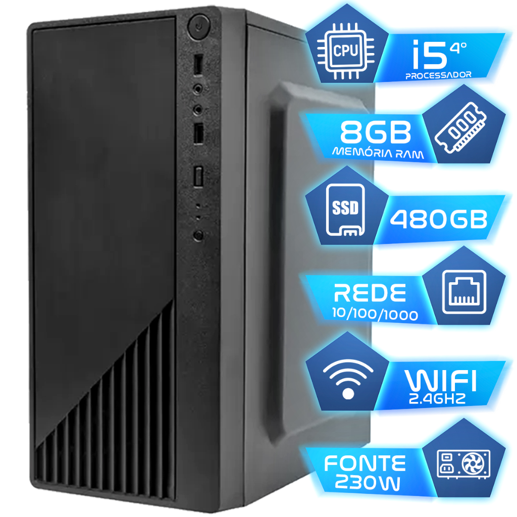 Pc Computador I5 4° Intel Core Ssd 480gb Memoria 8gb