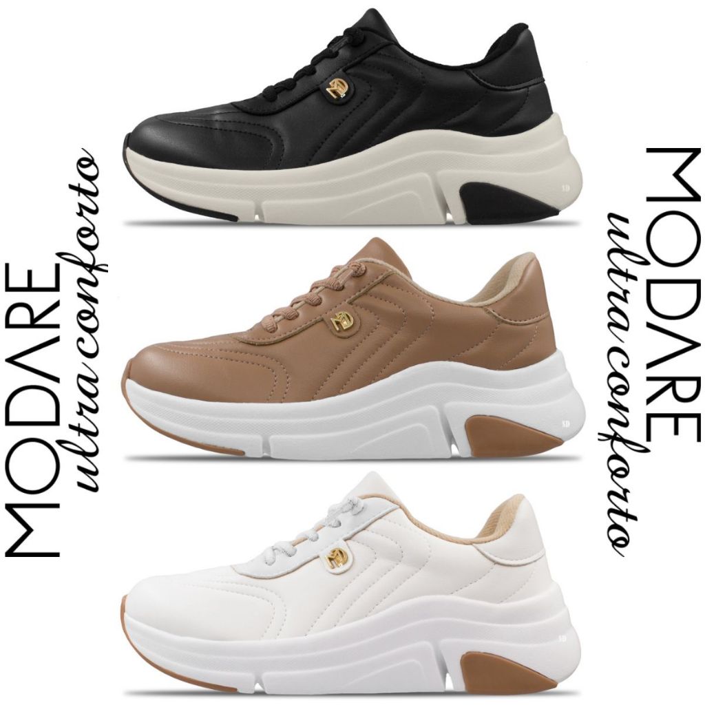 Tênis Feminino Casual Plataforma Modelo Moderno Lançamento Modare Ultraconforto Original