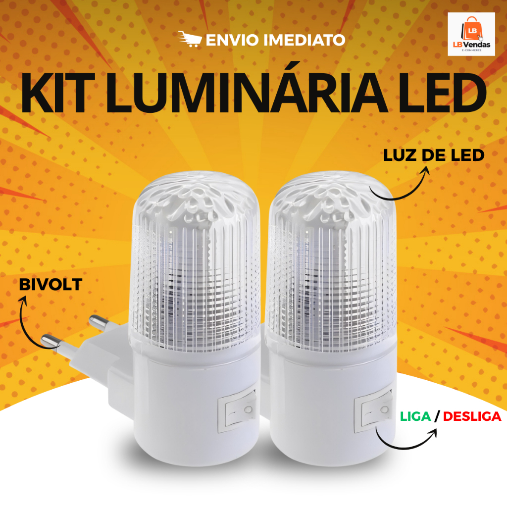 Luminária Abajur Kit ou Unidade LED de Tomada Bivolt | Noturno Quarto Infantil Escritório Luz Suave Econômica em Oferta na Shopee