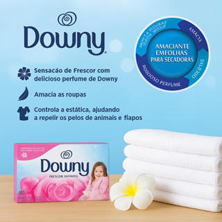 Downy lenço amaciante para secadora de roupas c/ 34 Folhas em Oferta na Shopee