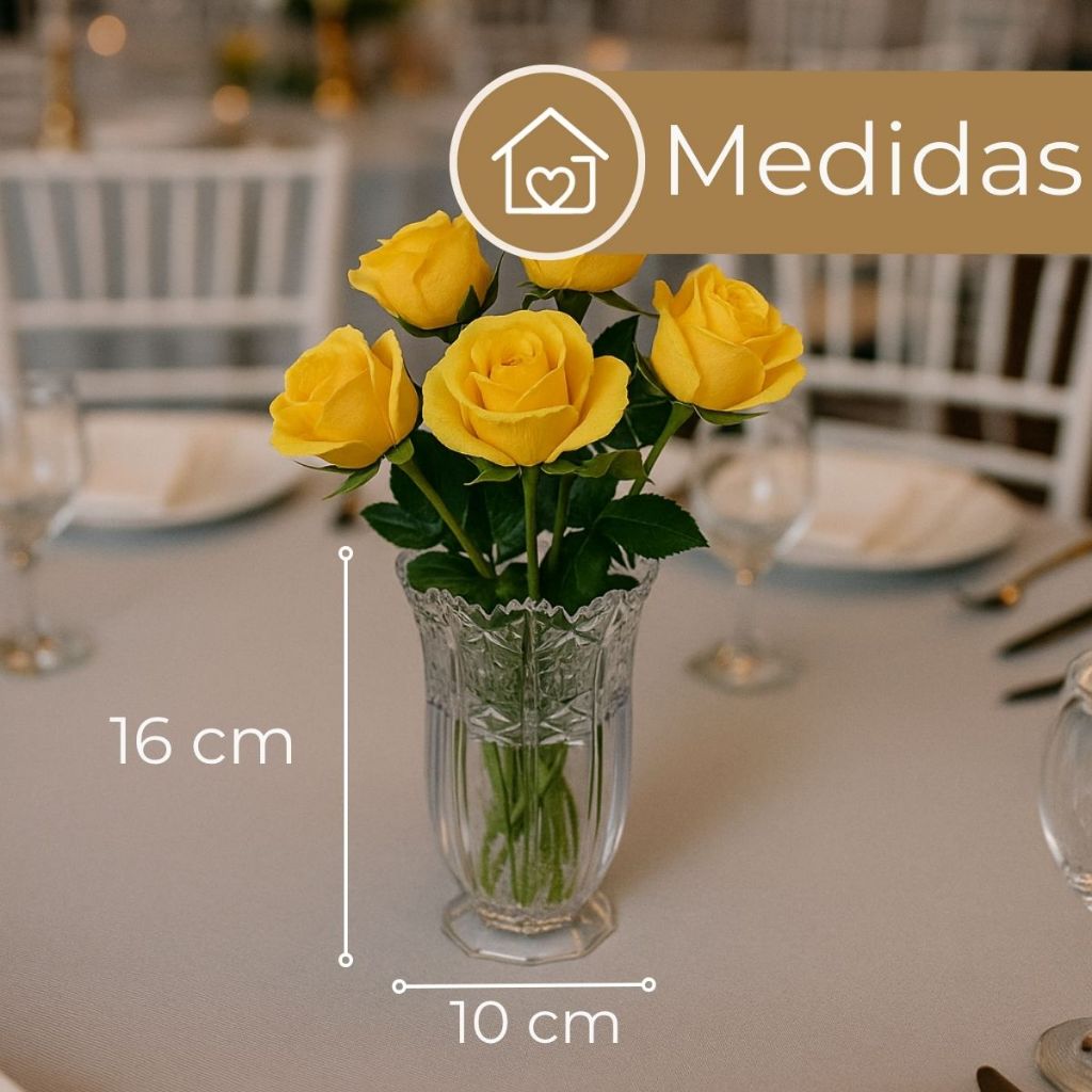 Kit com 15 Vaso Acrílico Para Eventos e Festas Enfeite de Mesa Versátil