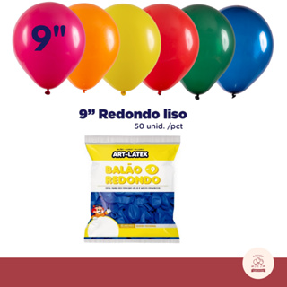 Balão Bexiga para Festa Redondo - Art Latéx - 9 polegadas - 50 Unidades em Oferta na Shopee