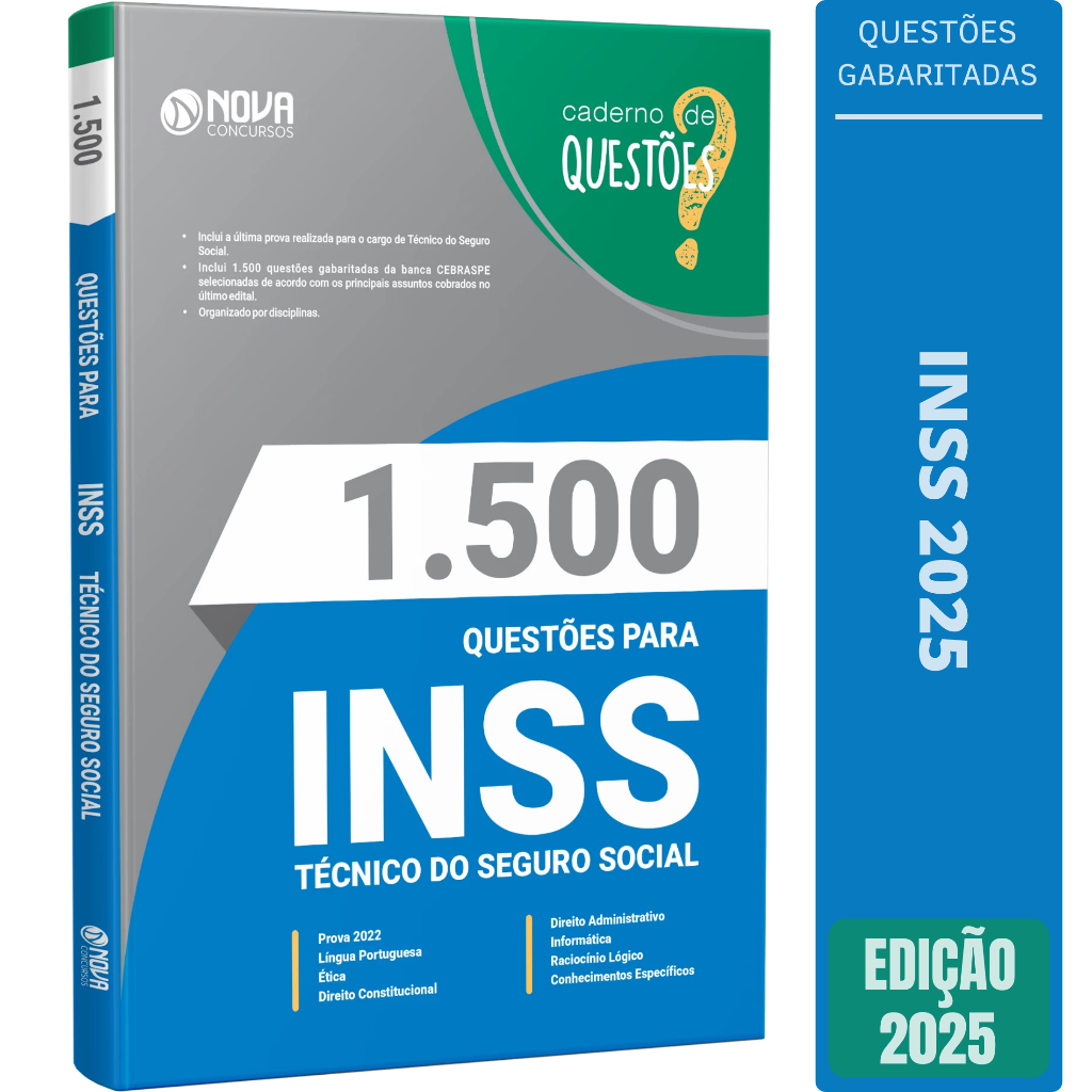 Imagem Apostila Caderno Questões Concurso INSS - Técnico