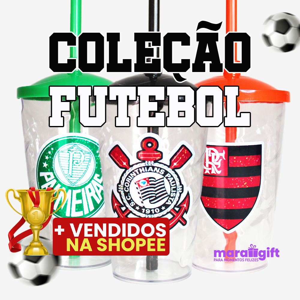15 Copos Twister Cristal adesivo TIMES DE FUTEBOL 400ML em Oferta na Shopee