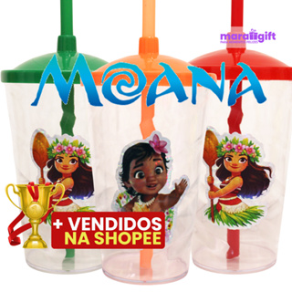 5 à 15 Copos Twister Cristal adesivo MOANA E MOANA BABY 400ML em Oferta na Shopee