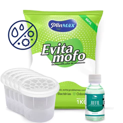 Cloreto de Cálcio em Bolinhas 1kg+5 Potes Antimofo + Essência