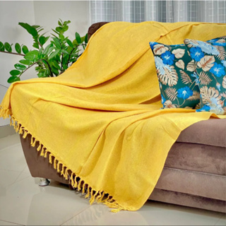 Manta Para Sofá Gigante Decorativa Protetora 2,20 x 1,50m Amarelo 100% Algodão em Oferta na Shopee